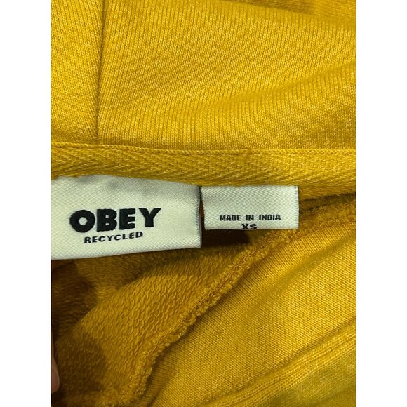 Obey Mustard Yellow Recycled Cotton/Polyester Hoodie XS - Picture 5 of 8